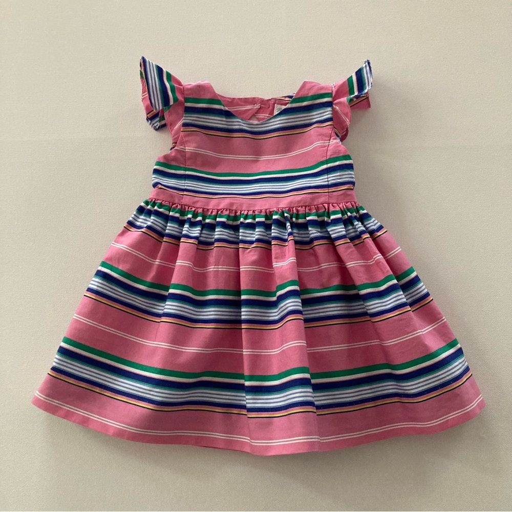 Ralph Lauren Baby Girl 6 Months Pink Stripe Party Dress Easter Spring Summer